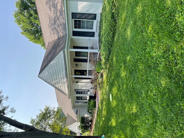 Freshly repainted craftsman home exterior — white siding with black shutter accents
